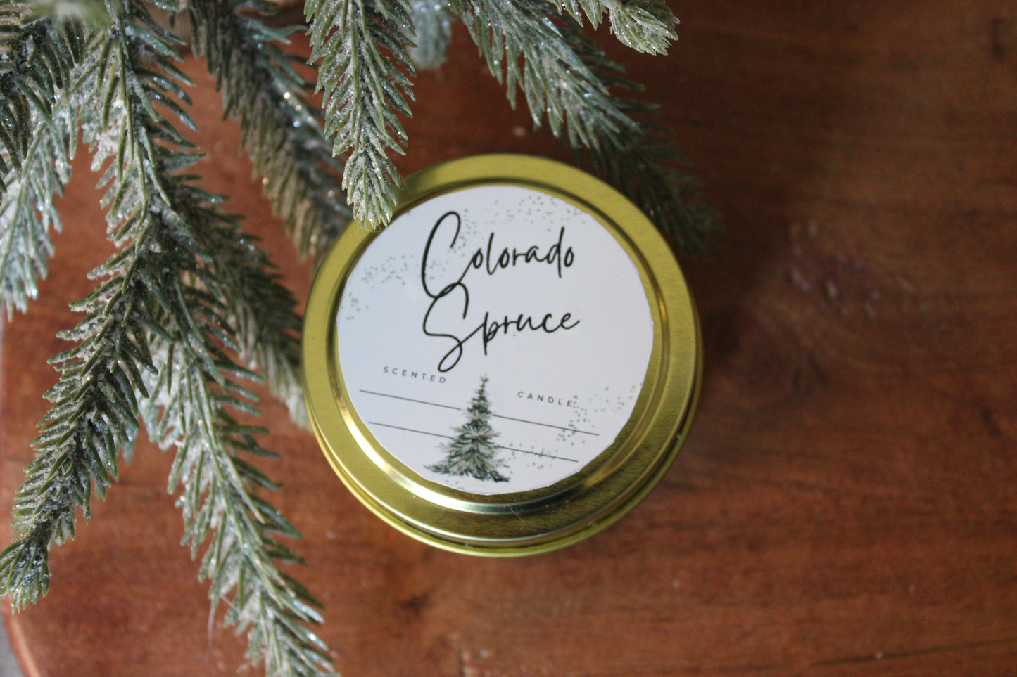 Christmas Gift Set of 3 Golden Tin Candles