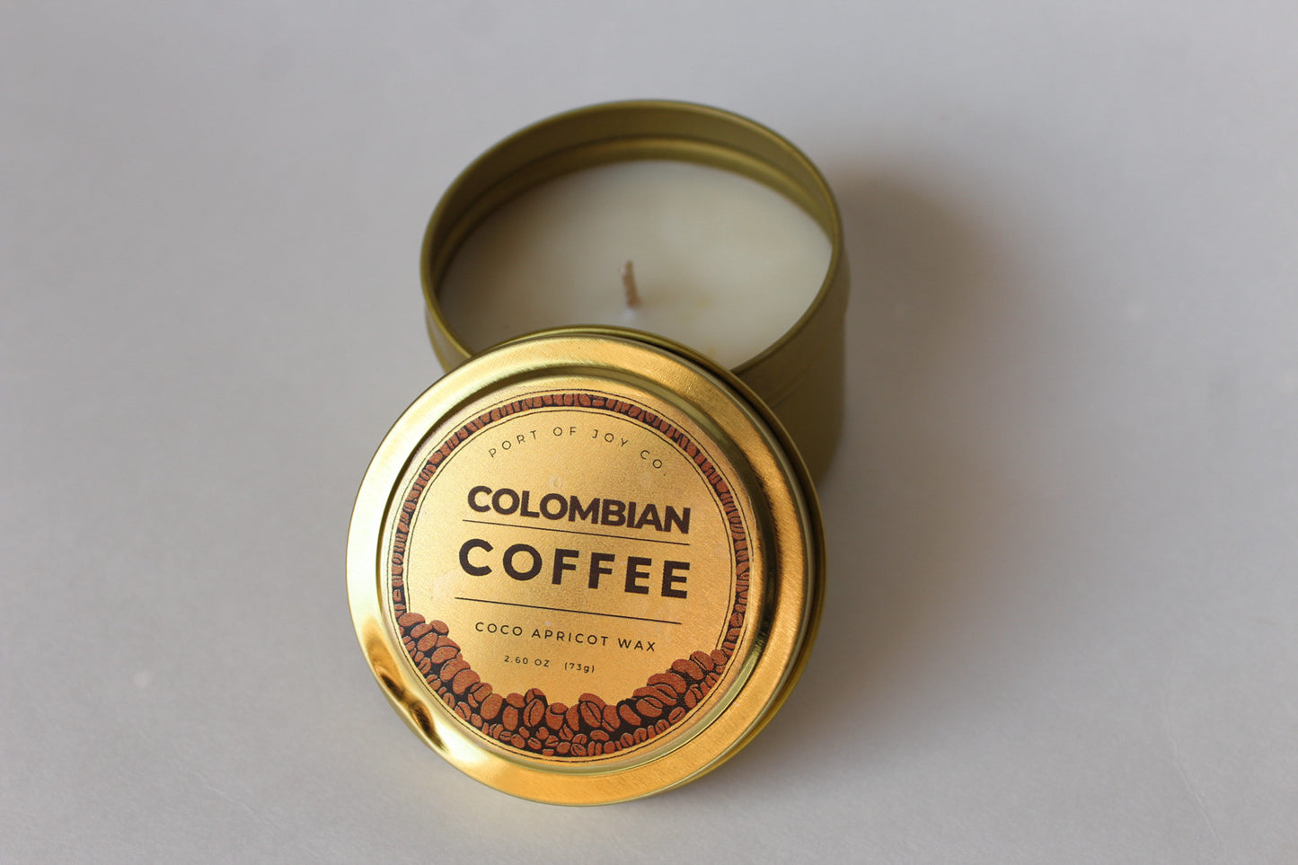 Colombian Coffee | 4oz Gold Tin Travel Candles