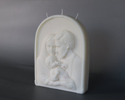Holy Family Pillar Candle - Large Soy Wax Gift & Religious - 19oz