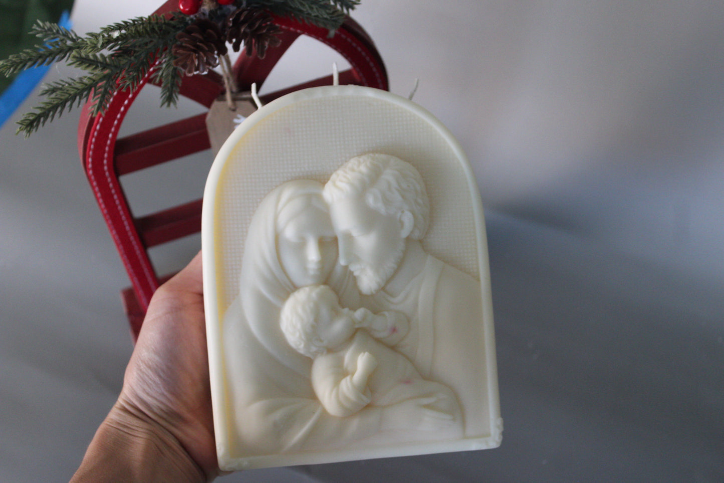 Holy Family Pillar Candle - Large Soy Wax Gift & Religious - 19oz