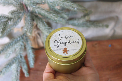 Christmas Gift Set of 3 Golden Tin Candles