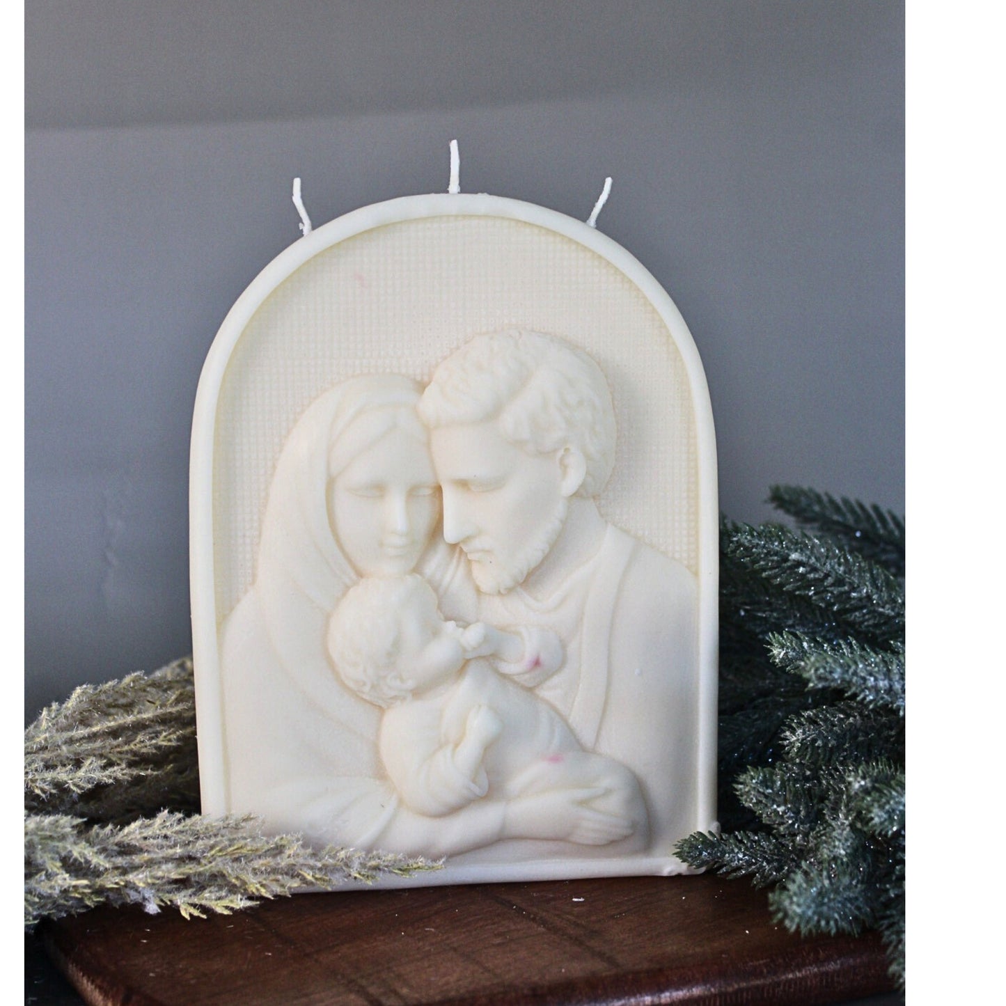 Holy Family Pillar Candle - Large Soy Wax Gift & Religious - 19oz