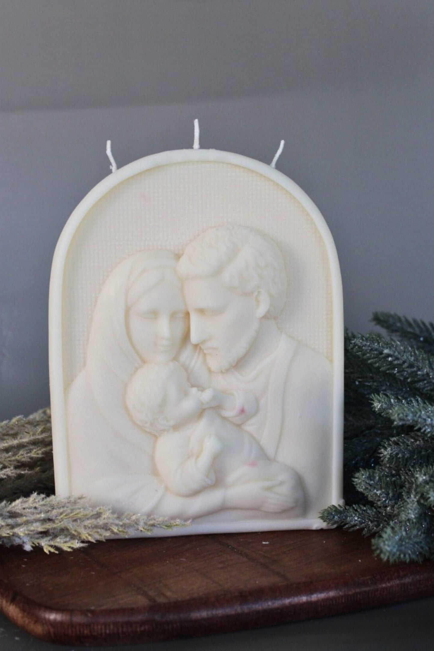 Holy Family Pillar Candle - Large Soy Wax Gift & Religious - 19oz
