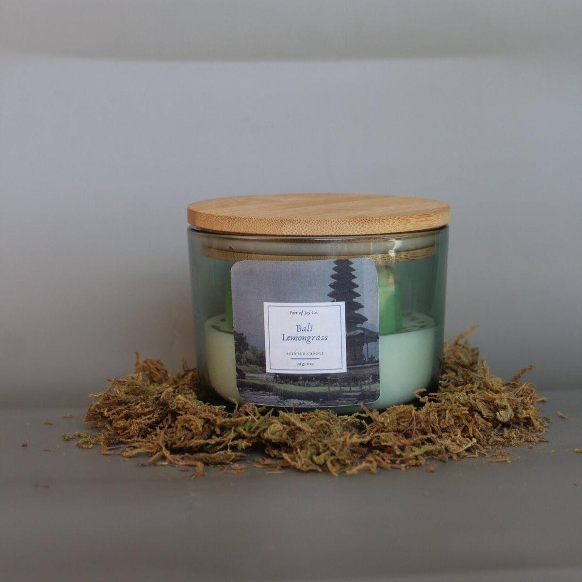 bali lemongrass in a jar front view. big 11 oz candle