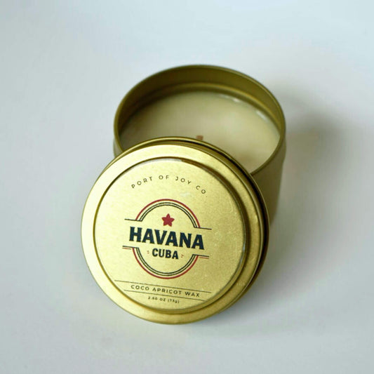 Havana Travel Tin Candle -  Sandalwood & Tobacco Flower