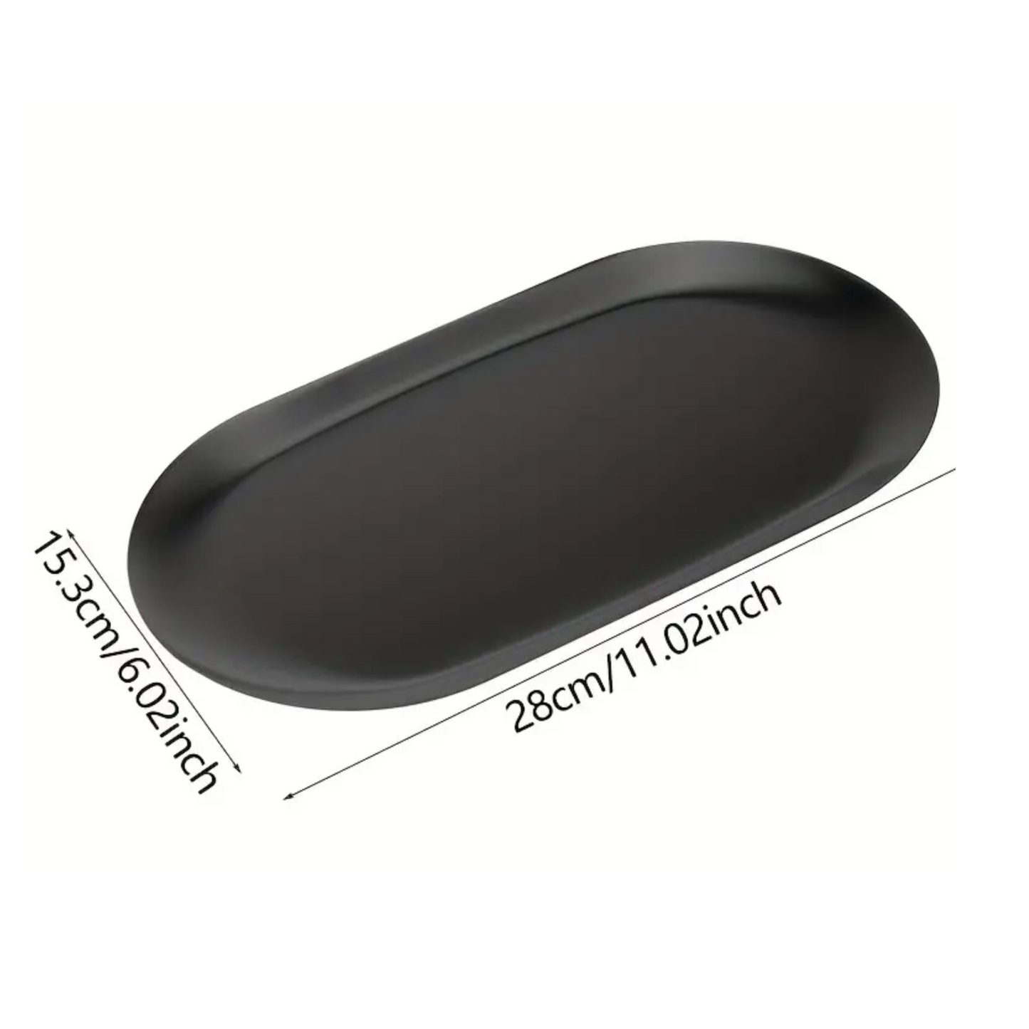 measurements of our black metal tray for candles and home decor
