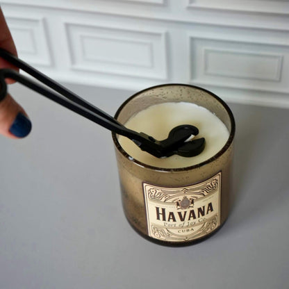 trimming a candle wick 