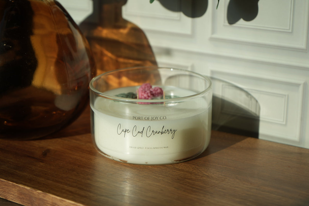 Cape Cod cranberry candle with a warm seasonal scent