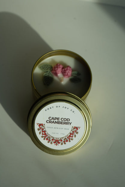 Cranberry & Orange Fall Tin Candle | Cape Cod Inspired Holiday