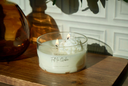 Cashmere Cedar vanilla candle with warm woodsy fragrance