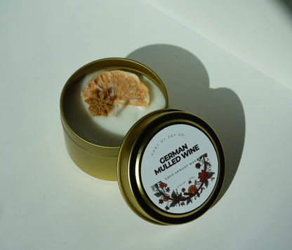 4 oz mulled wine Christmas candle with orange and cinnamon fragrance