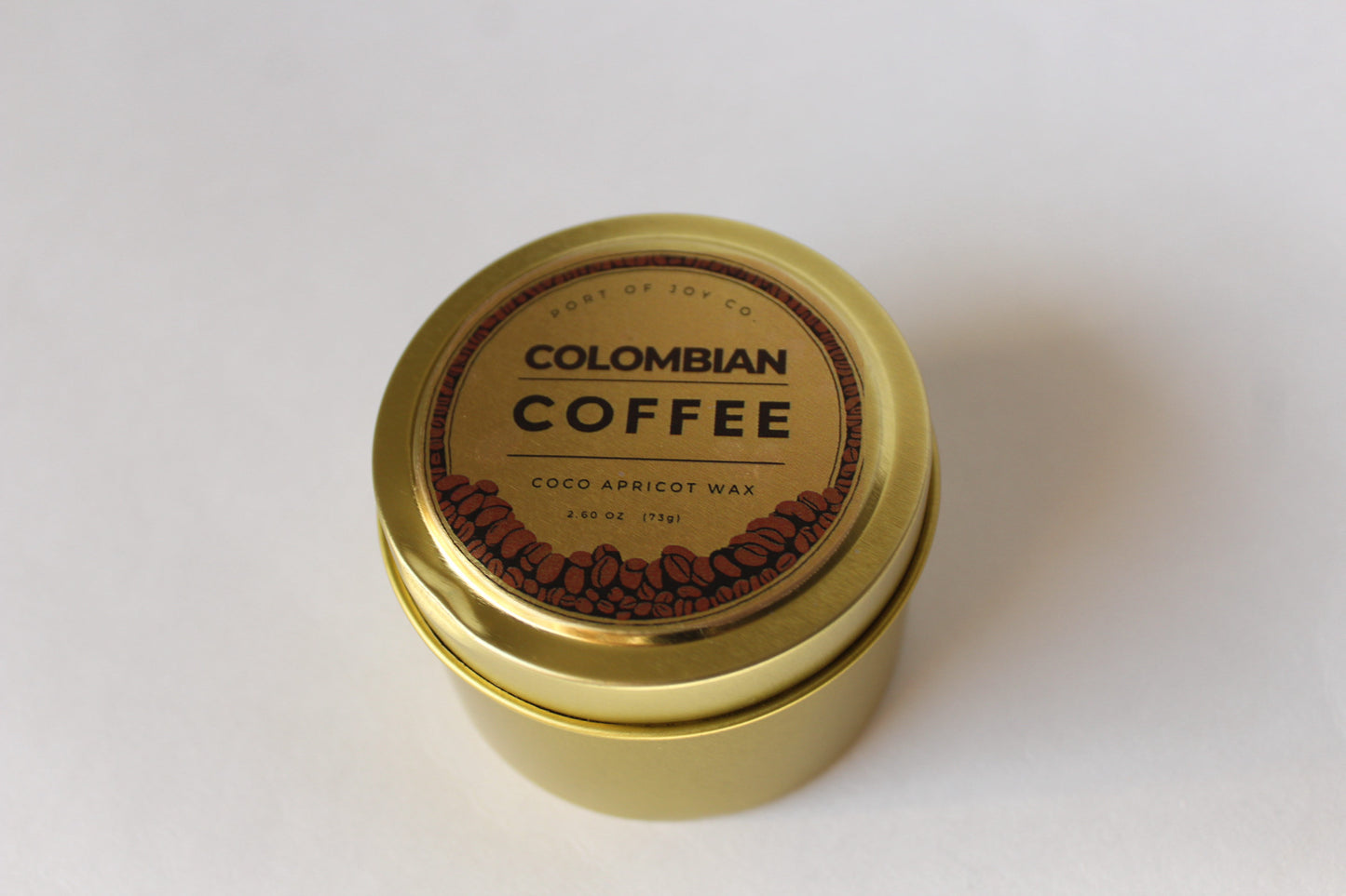 scented gold tin travel candle. 
