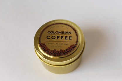 scented gold tin travel candle. 