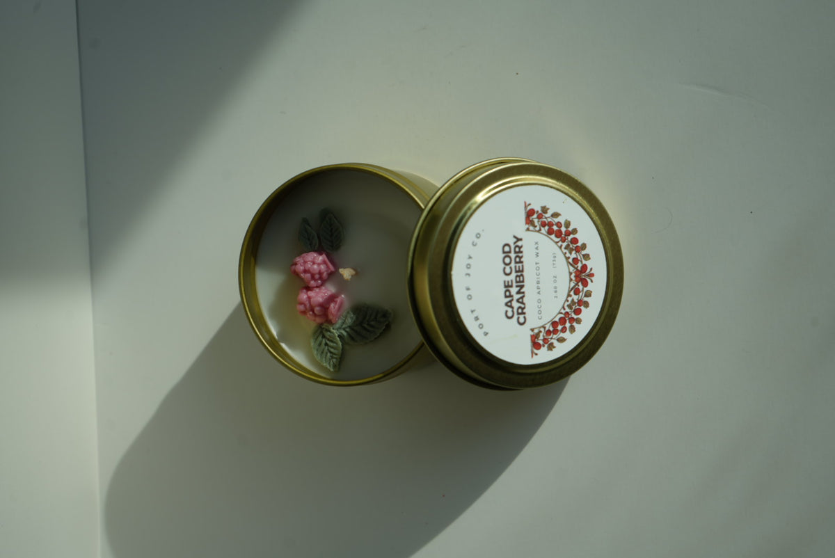Cranberry & Orange Fall Tin Candle | Cape Cod Inspired Holiday