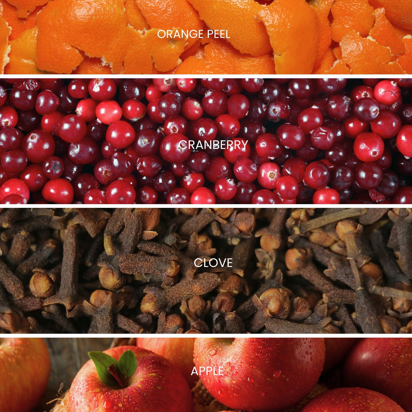 cape cod cranberry scent profile with orange peel, cranberry, clove and apple

