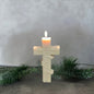 Cross pillar candle for first communion favor. handmade soy wax Christian gift for mom or friends