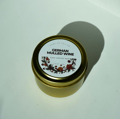 German Mulled Wine holiday travel candle for cozy fall and winter fragrance