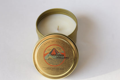 Coconut apricot wax candle inspired by lush Hawaiian greenery and coastal landscapes.