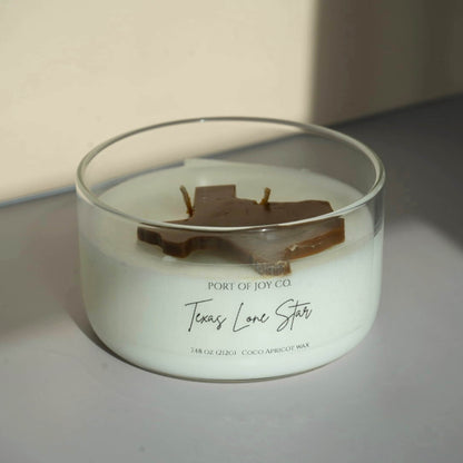 Handmade two-wick candle inspired by golden Texas sunsets and wide-open landscapes.