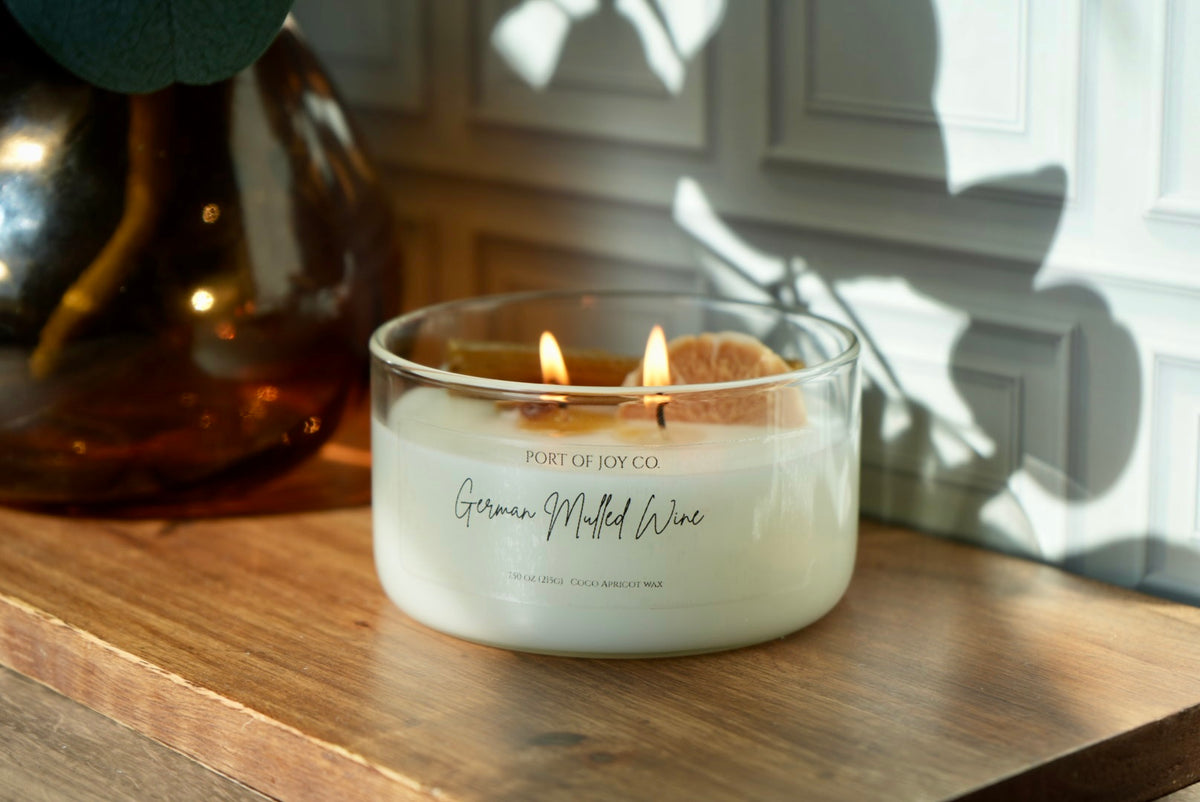 Cranberry apple cider and red wine scented Christmas candle