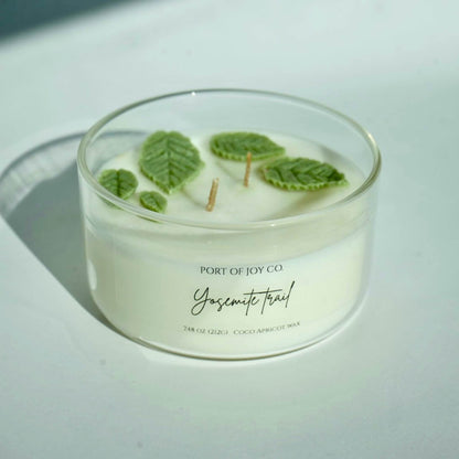 port of joy yosemite trail candle in a glass jar