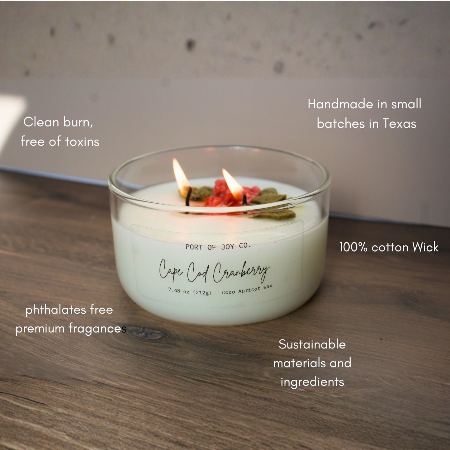 Cape Cod Cranberry 2-Wick Candle – Holiday Candle, Christmas Gift