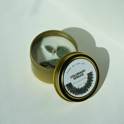 4oz travel size winter spruce candle