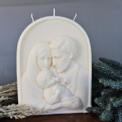 Port of Joy Holy Family candle made with eco-friendly soy wax, a thoughtful Christian gift and one of the