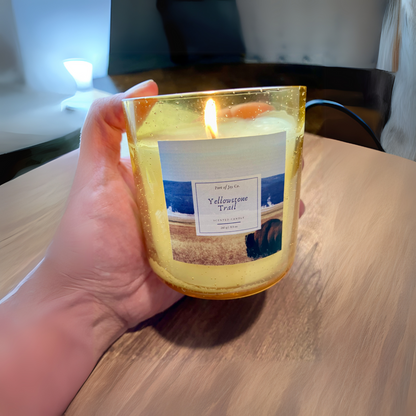 Eco-friendly Yellowstone Trail candle by Port of Joy, handmade travel gift