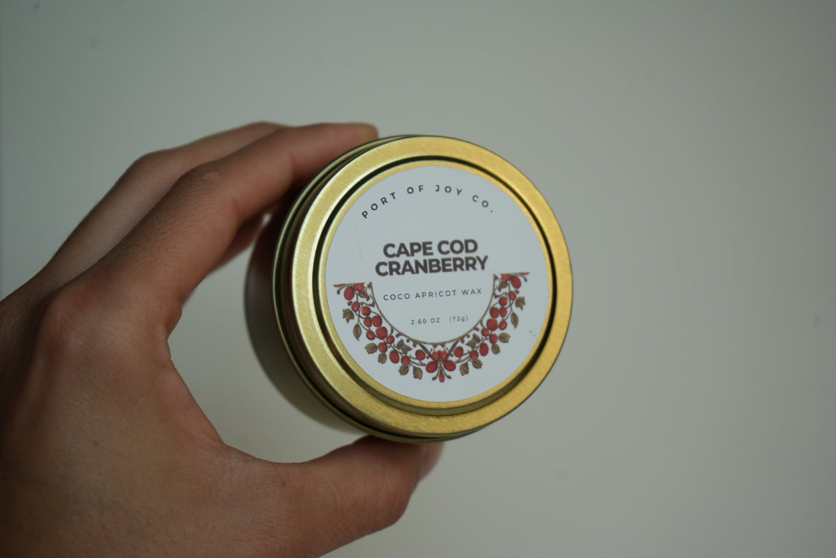 Cranberry & Orange Fall Tin Candle | Cape Cod Inspired Holiday