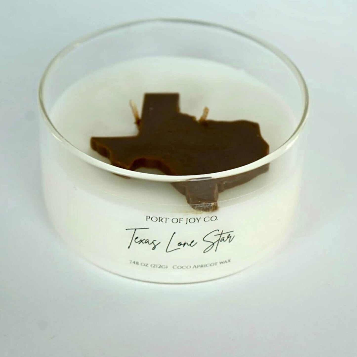 texas lone star candle in big clear jar